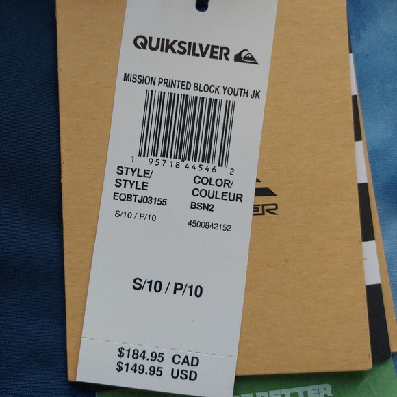 Quiksilver NEW boys Mission Print Block Snow Jacket - Picture 11 of 11